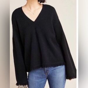 Anthropologie Black V-Neck Sweater